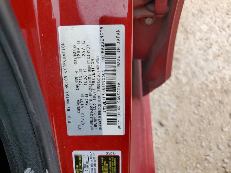 46117786 :رقم المزاد ، JM1BL1H51A1290606 vin ، 2010 Mazda 3 مزاد بيع