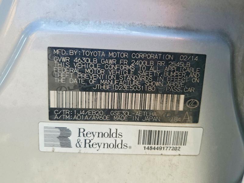 Продажа на аукционе авто 2014 Lexus Is 250, vin: JTHBF1D23E5031180, номер лота: 47607436