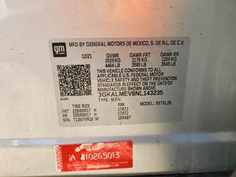 Продажа на аукционе авто 2022 Gmc Terrain, vin: 3GKALMEV8NL143235, номер лота: 46566486