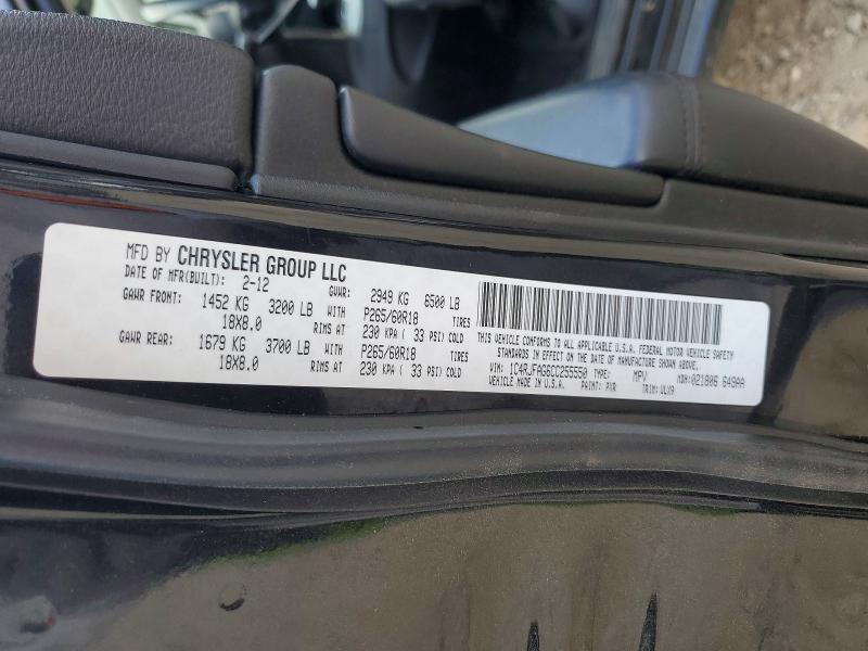 Aukcja sprzedaży 2012 Jeep Grand Cherokee, vin: 1C4RJFAG6CC255550, numer aukcji: 47873636