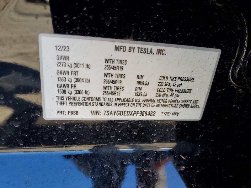 Продажа на аукционе авто 2023 Tesla Model Y, vin: 7SAYGDEDXPF958482, номер лота: 41979436