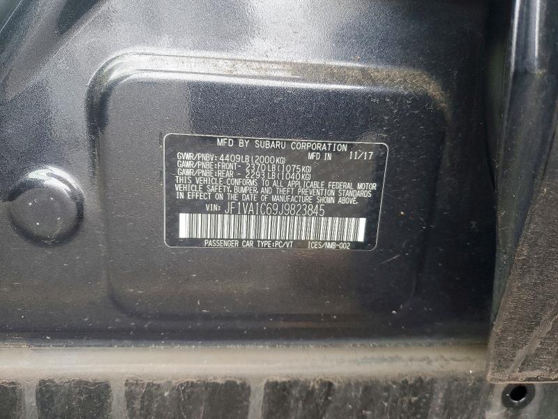 79722655 :رقم المزاد ، JF1VA1C69J9823845 vin ، 2018 Subaru Wrx مزاد بيع