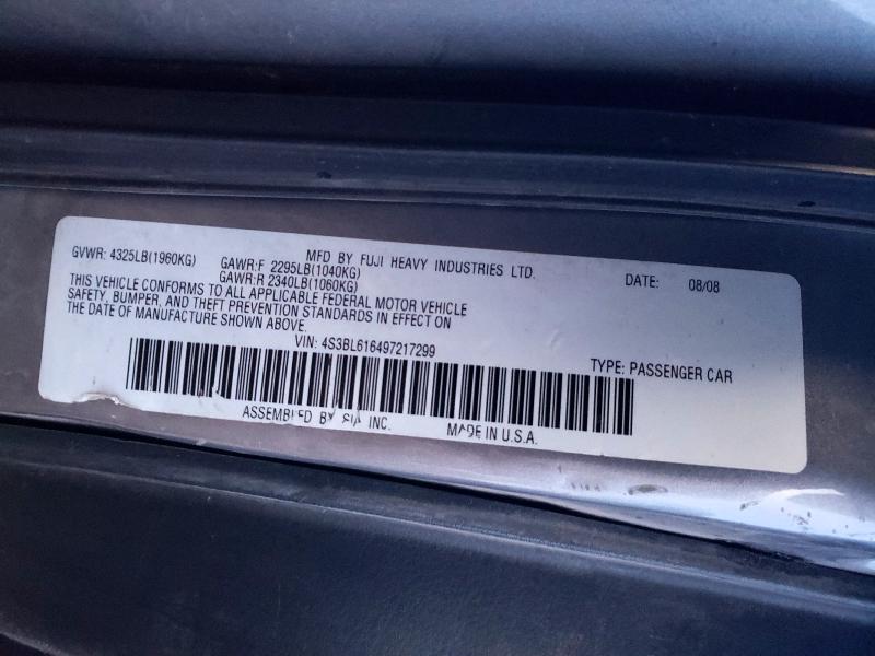 Продаж на аукціоні авто 2009 Subaru Legacy, vin: 4S3BL616497217299, номер лоту: 41668016