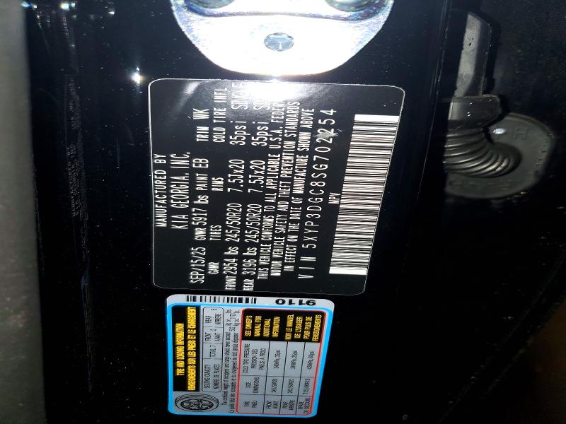 47831016 :رقم المزاد ، 5XYP3DGC8SG702254 vin ، 2025 Kia Telluride مزاد بيع