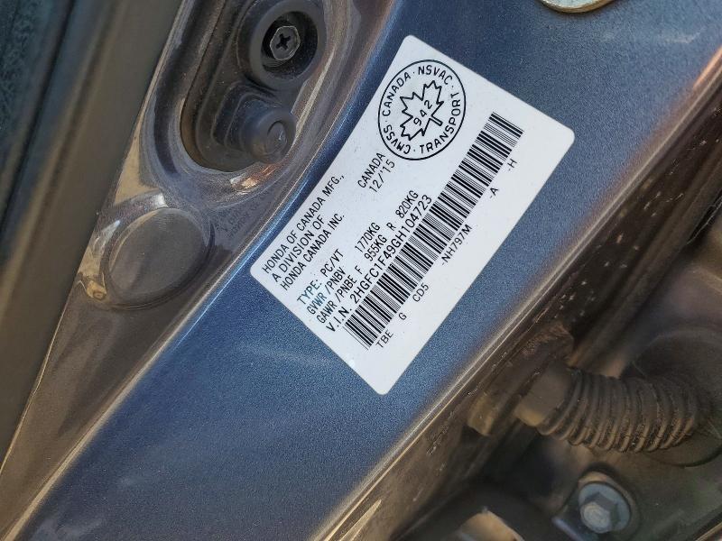 Продаж на аукціоні авто 2016 Honda Civic, vin: 2HGFC1F49GH104723, номер лоту: 47027436