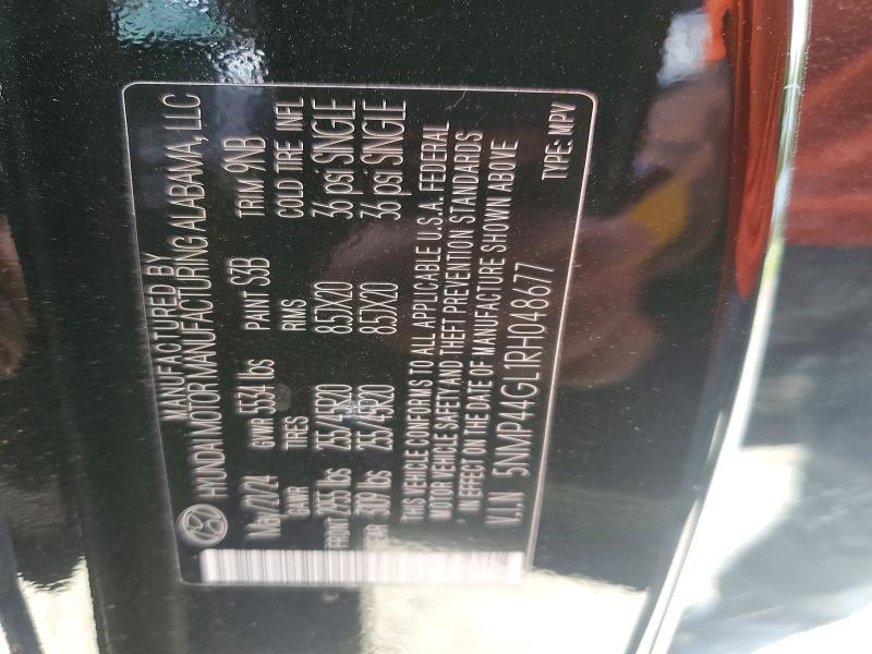 48094456 :رقم المزاد ، 5NMP44GL1RH048677 vin ، 2024 Hyundai Santa Fe مزاد بيع