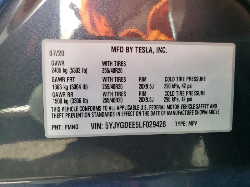 Aukcja sprzedaży 2020 Tesla Model Y, vin: 5YJYGDEE5LF029428, numer aukcji: 47297216