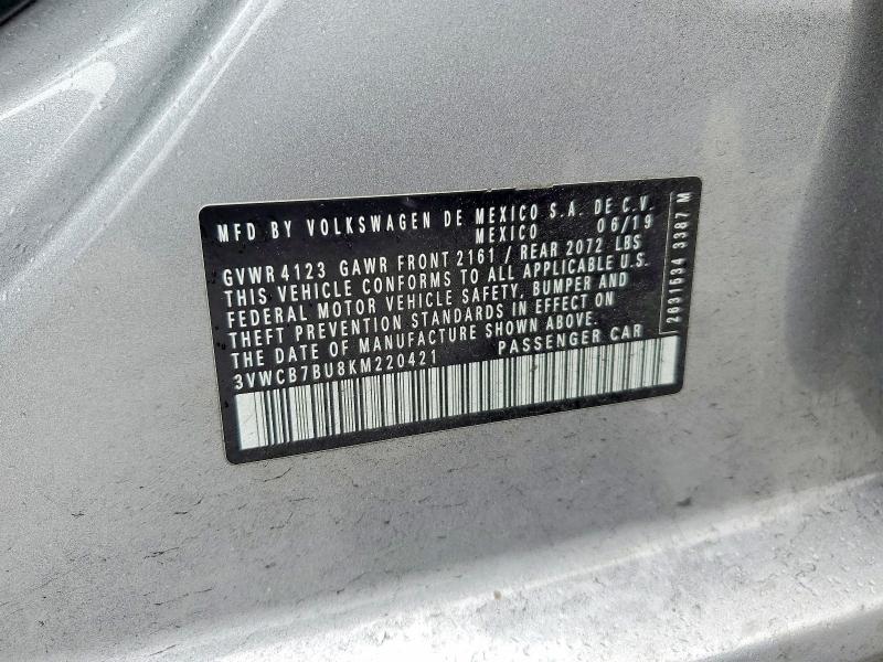 Aukcja sprzedaży 2019 Volkswagen Jetta, vin: 3VWCB7BU8KM220421, numer aukcji: 79751295