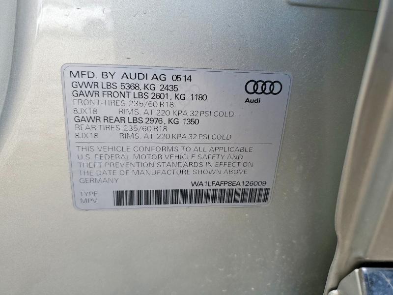 Продажа на аукционе авто 2014 Audi Q5, vin: WA1LFAFP8EA126009, номер лота: 47357336