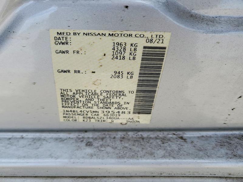 Продаж на аукціоні авто 2021 Nissan Altima, vin: 1N4BL4CV5MN395483, номер лоту: 47099976