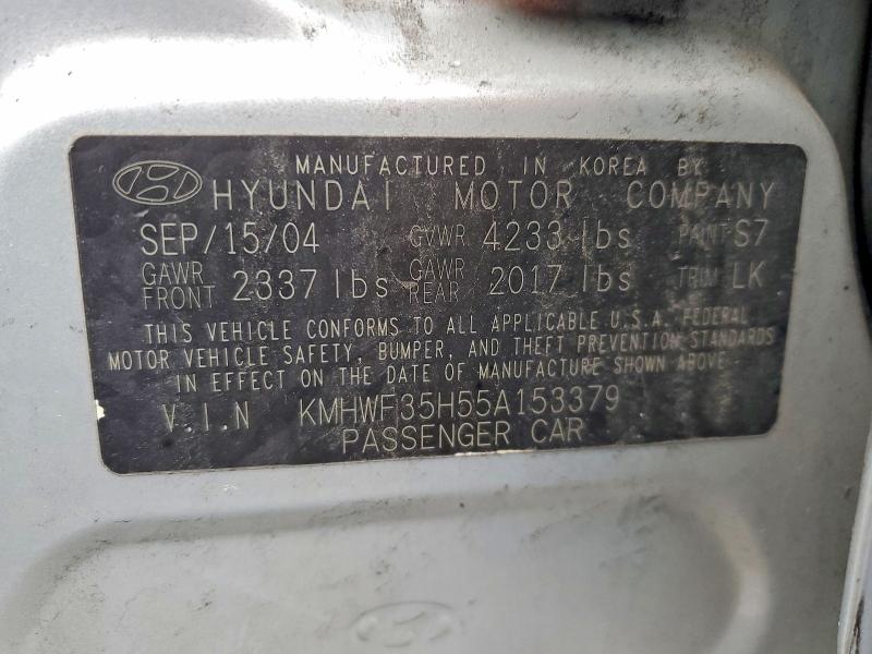 Продаж на аукціоні авто 2005 Hyun Sonata, vin: KMHWF35H55A153379, номер лоту: 79058215