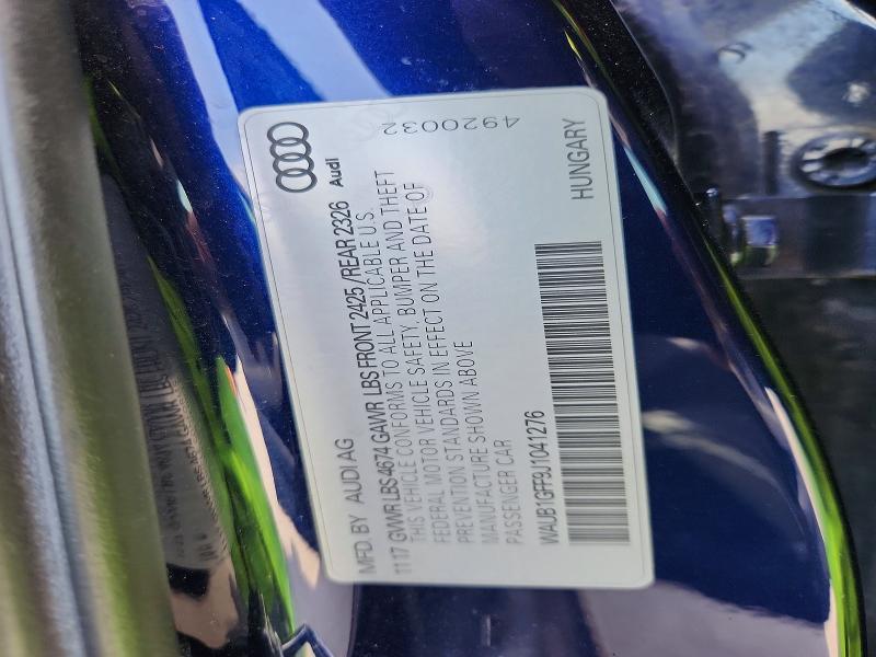 Aukcja sprzedaży 2018 Audi S3, vin: WAUB1GFF9J1041276, numer aukcji: 46455026