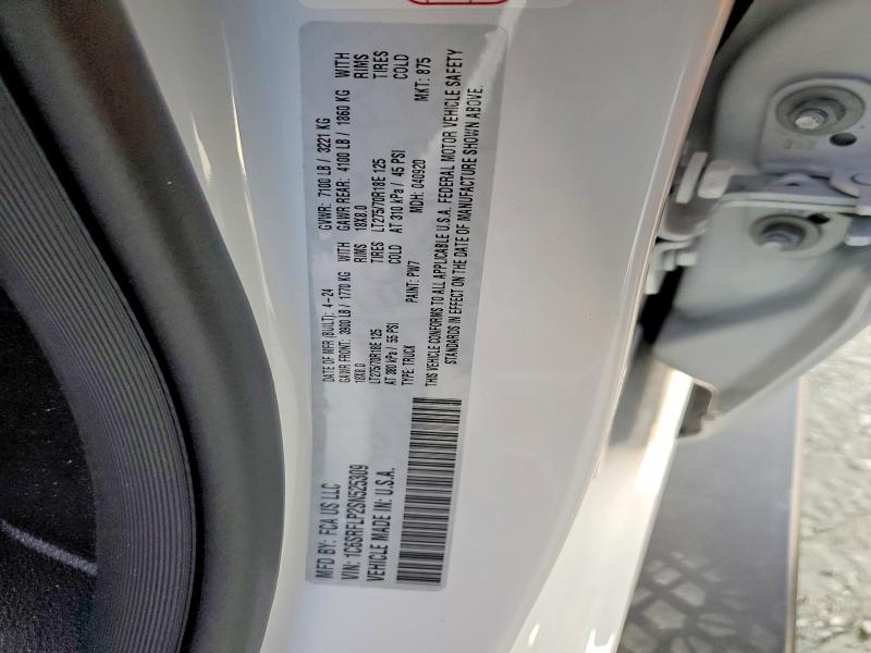 2025 Ram 1500 მანქანა იყიდება აუქციონზე, vin: 1C6SRFLP2SN525309, აუქციონის ნომერი: 47842946