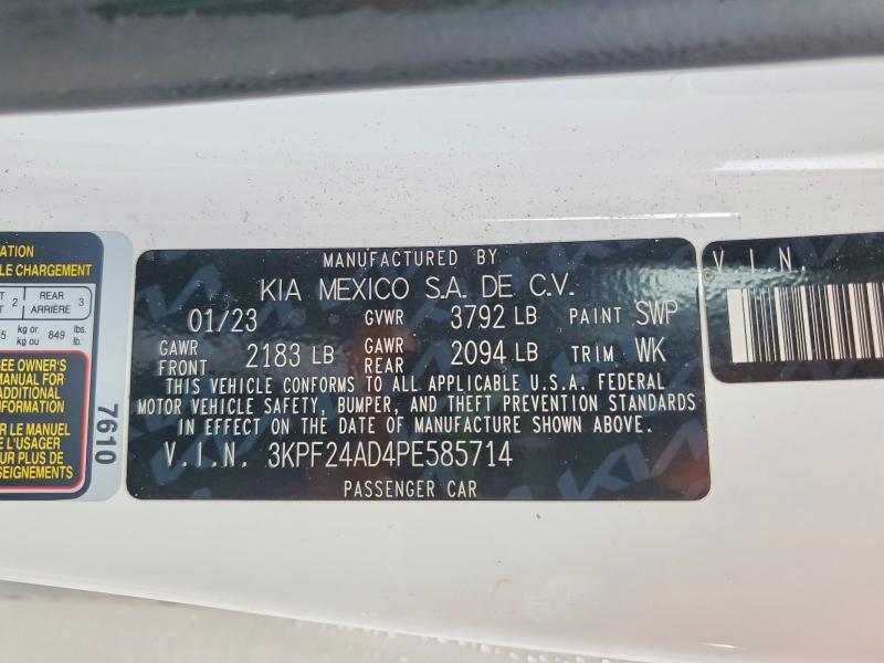 Продажа на аукционе авто 2023 Kia Forte, vin: 3KPF24AD4PE585714, номер лота: 42014146
