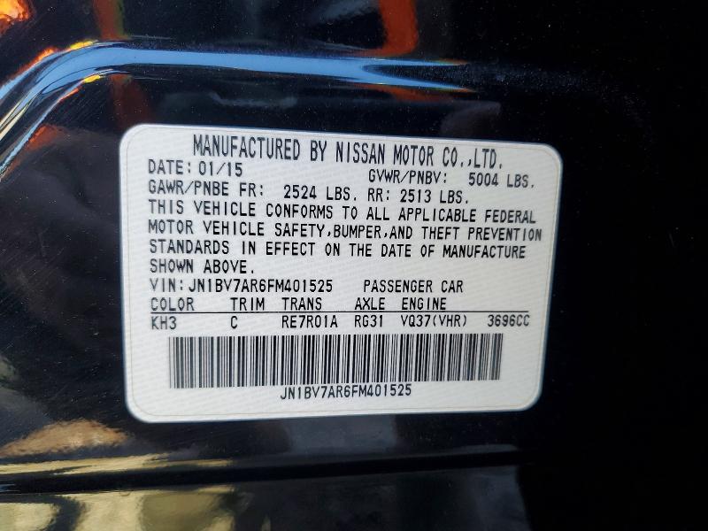 Продажа на аукционе авто 2015 Infiniti Q50, vin: JN1BV7AR6FM401525, номер лота: 45688206