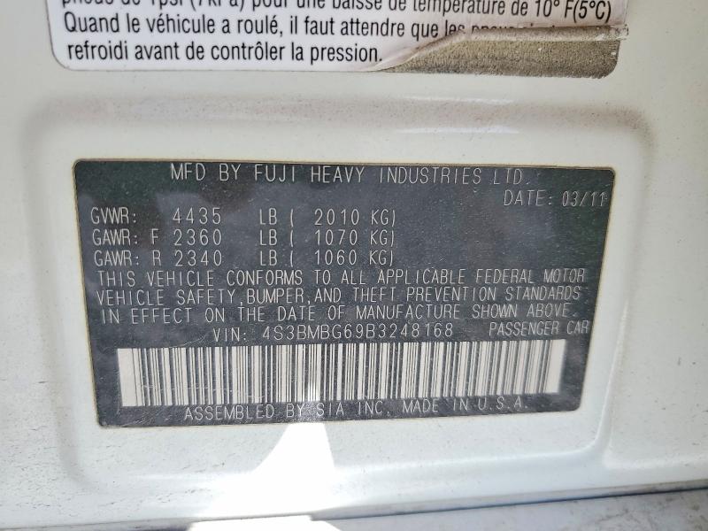 45996146 :رقم المزاد ، 4S3BMBG69B3248168 vin ، 2011 Subaru Legacy مزاد بيع