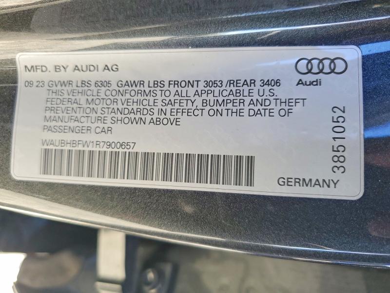 Продажа на аукционе авто 2024 Audi Rs E-tron Gt, vin: WAUBHBFW1R7900657, номер лота: 46016686