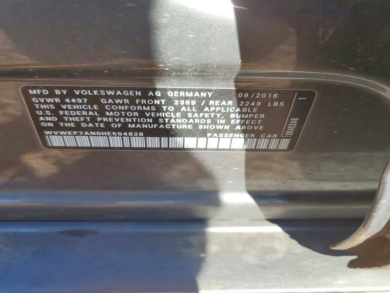 Aukcja sprzedaży 2017 Volkswagen Cc, vin: WVWKP7AN0HE504828, numer aukcji: 47476256