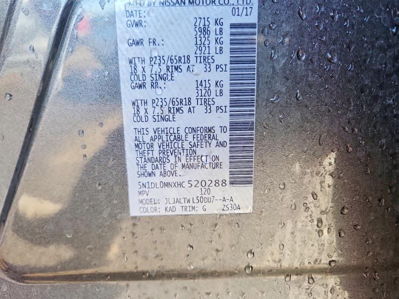 Продаж на аукціоні авто 2017 Infiniti Qx60, vin: 5N1DL0MNXHC520288, номер лоту: 45599766