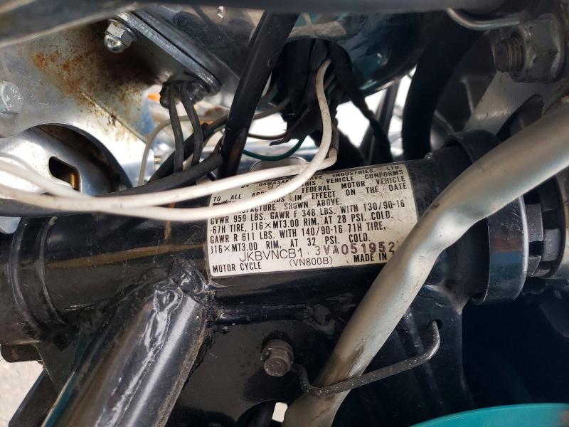 1997 Kawasaki Vn800 მანქანა იყიდება აუქციონზე, vin: JKBVNCB13VA051952, აუქციონის ნომერი: 47579016