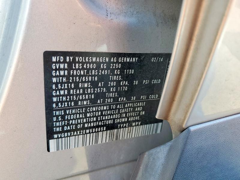 Aukcja sprzedaży 2014 Volkswagen Tiguan, vin: WVGBV3AX2EW586658, numer aukcji: 47805906