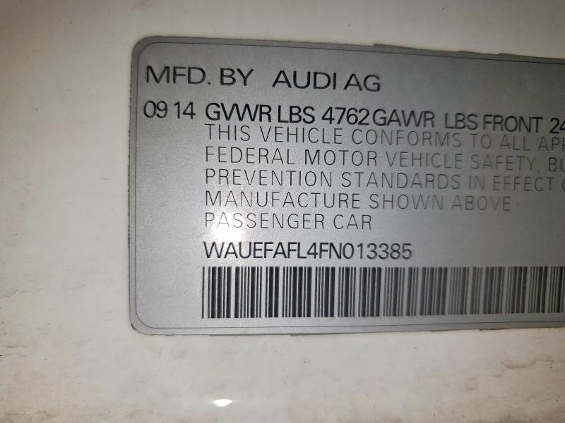 2015 Audi A4 მანქანა იყიდება აუქციონზე, vin: WAUEFAFL4FN013385, აუქციონის ნომერი: 42014336
