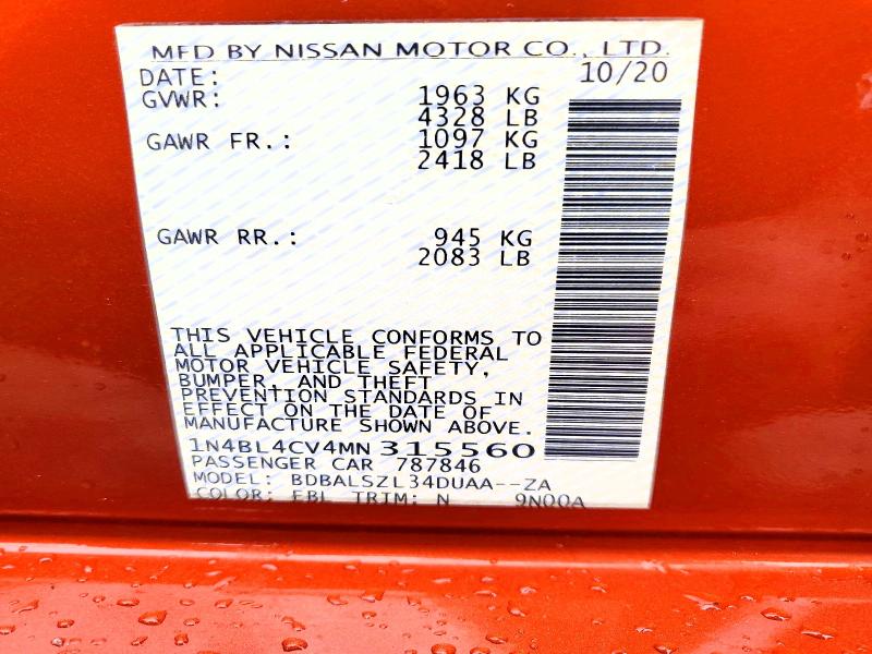 45664046 :رقم المزاد ، 1N4BL4CV4MN315560 vin ، 2021 Nissan Altima مزاد بيع