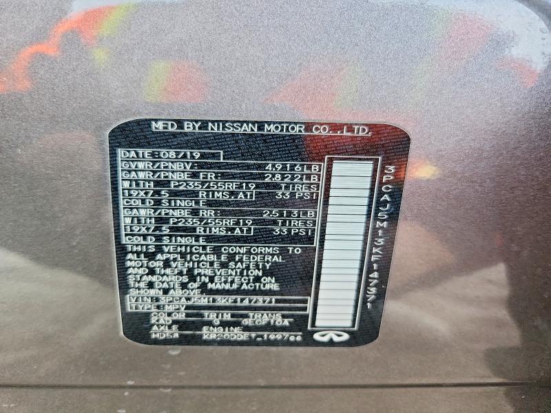 Aukcja sprzedaży 2019 Infiniti Qx50, vin: 3PCAJ5M13KF147371, numer aukcji: 46404496