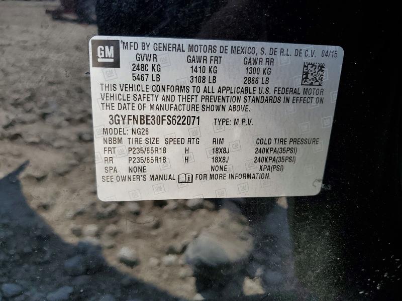 Aukcja sprzedaży 2015 Cadillac Srx, vin: 3GYFNBE30FS622071, numer aukcji: 47796106