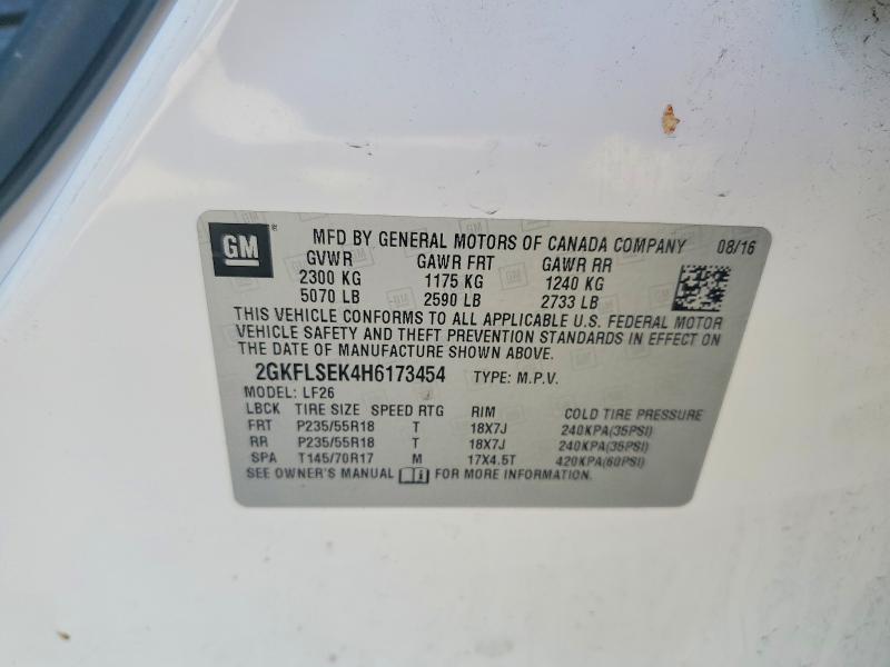 48135296 :رقم المزاد ، 2GKFLSEK4H6173454 vin ، 2017 Gmc Terrain مزاد بيع
