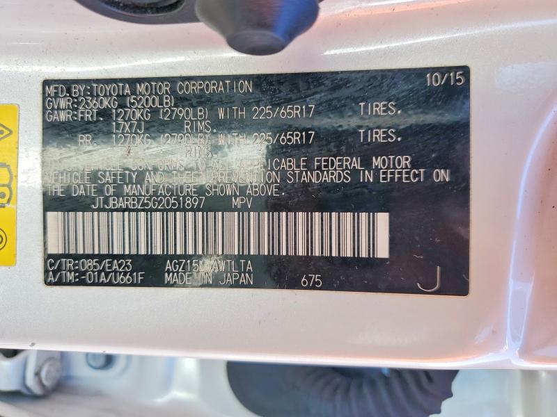 Aukcja sprzedaży 2016 Lexus Nx 200t, vin: JTJBARBZ5G2051897, numer aukcji: 46344916