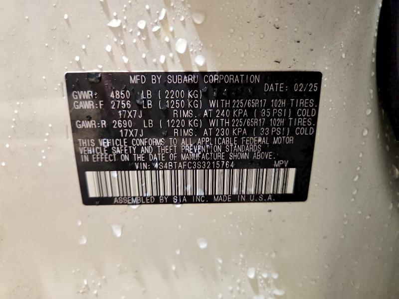 Продаж на аукціоні авто 2025 Subaru Outback, vin: 4S4BTAFC3S3215764, номер лоту: 79542285