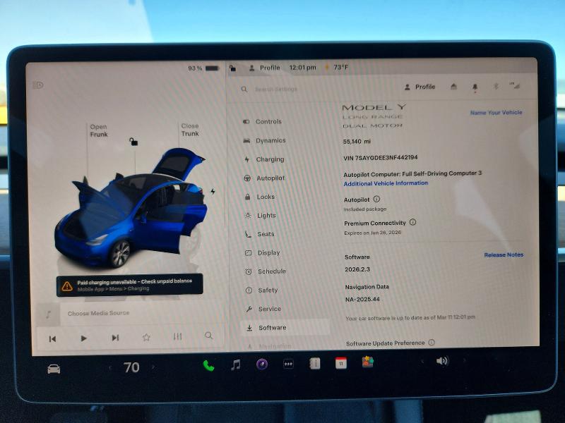 41989286 :رقم المزاد ، 7SAYGDEE3NF442194 vin ، 2022 Tesla Model Y مزاد بيع