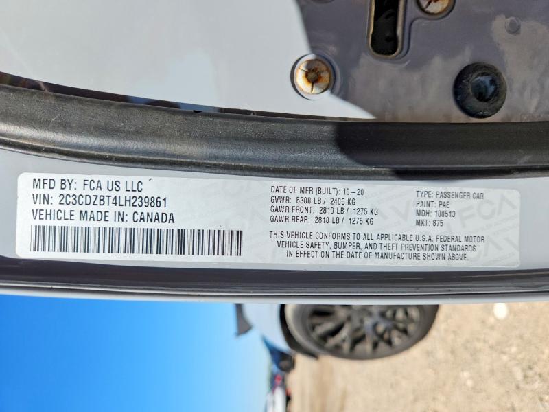 Продажа на аукционе авто 2020 Dodge Challenger, vin: 2C3CDZBT4LH239861, номер лота: 45849606