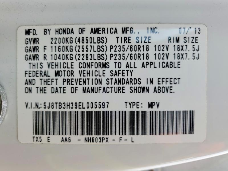 Aukcja sprzedaży 2014 Acura Rdx, vin: 5J8TB3H39EL005597, numer aukcji: 47967746