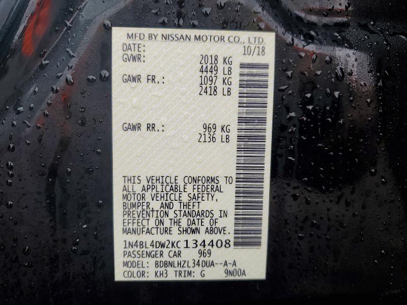 Aukcja sprzedaży 2019 Niss Altima, vin: 1N4BL4DW2KC134408, numer aukcji: 41588326