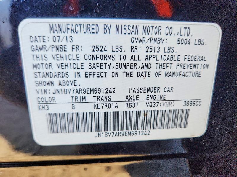 Aukcja sprzedaży 2014 Infiniti Q50, vin: JN1BV7AR9EM691242, numer aukcji: 46988966