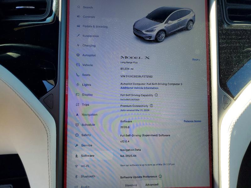 Aukcja sprzedaży 2020 Tesla Model X, vin: 5YJXCBE26LF272182, numer aukcji: 47656646