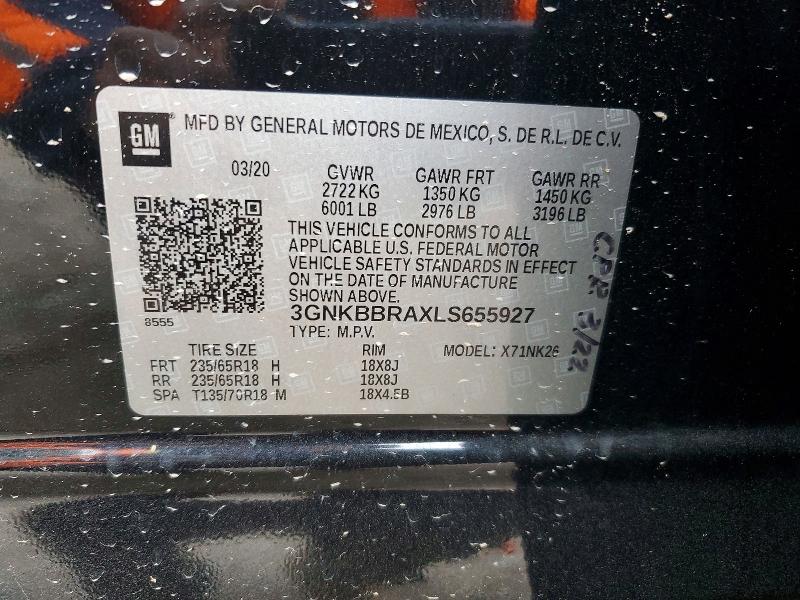 Продаж на аукціоні авто 2020 Chevrolet Blazer, vin: 3GNKBBRAXLS655927, номер лоту: 46192676