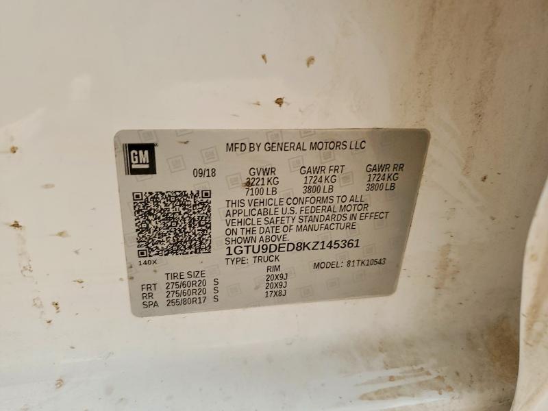 Продажа на аукционе авто 2019 Gmc Sierra, vin: 1GTU9DED8KZ145361, номер лота: 48002816