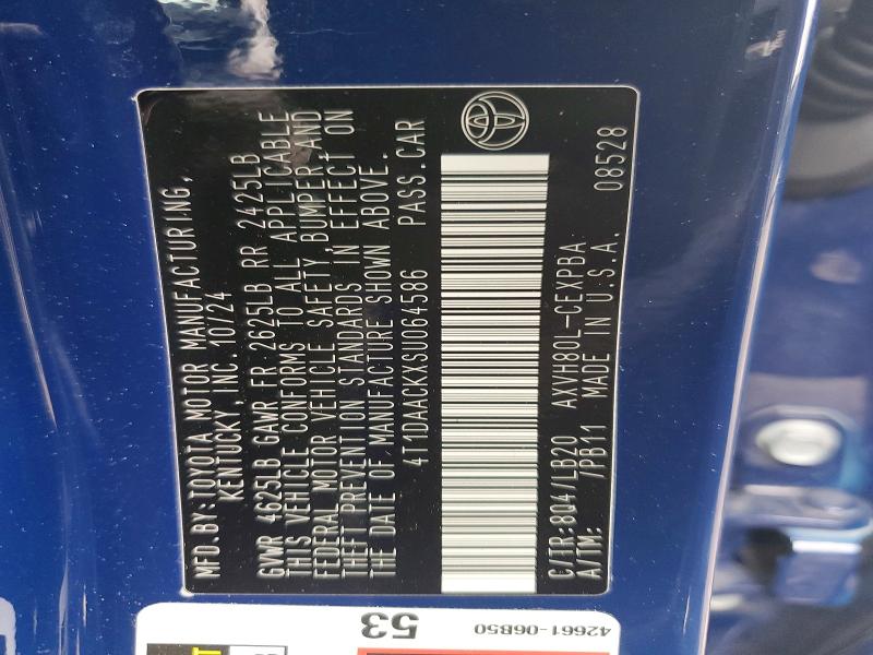Aukcja sprzedaży 2025 Toyota Camry, vin: 4T1DAACKXSU064586, numer aukcji: 47656916