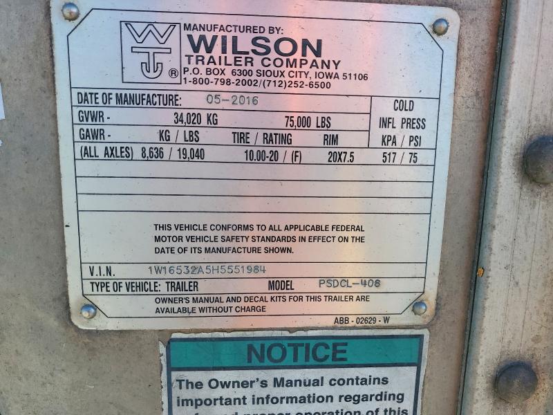 Продаж на аукціоні авто 2017 Wilson Wilson, vin: 1W16532A5H5551984, номер лоту: 68715086