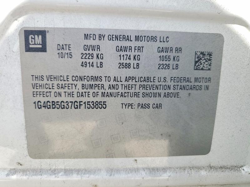 77899035 :رقم المزاد ، 1G4GB5G37GF153855 vin ، 2016 Buick Lacrosse مزاد بيع