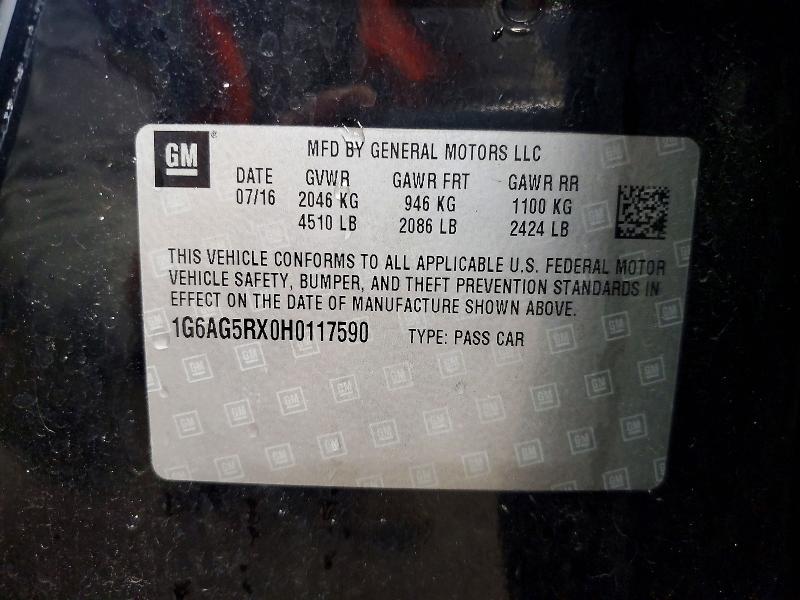 Aukcja sprzedaży 2017 Cadillac Ats, vin: 1G6AG5RX0H0117590, numer aukcji: 47258816