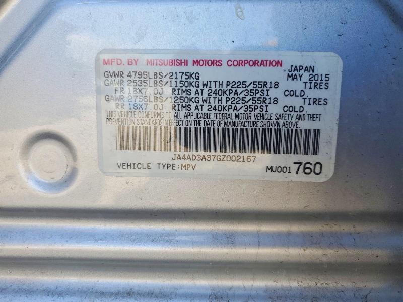 Продаж на аукціоні авто 2016 Mitsubishi Outlander, vin: JA4AD3A37GZ002167, номер лоту: 47359066