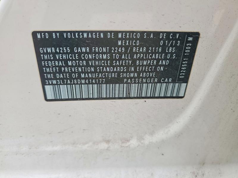 46418326 :رقم المزاد ، 3VW3L7AJ8DM414177 vin ، 2013 Volkswagen Jetta مزاد بيع