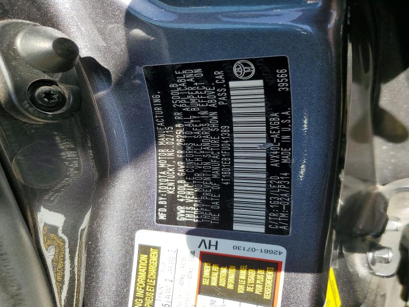 45820406 :رقم المزاد ، 4T1BD1EB1FU041389 vin ، 2015 Toyota Avalon Hybrid مزاد بيع