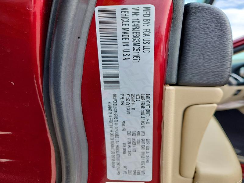 47252246 :رقم المزاد ، 1C4RJEBG3MC511671 vin ، 2021 Jeep Grand Cherokee مزاد بيع