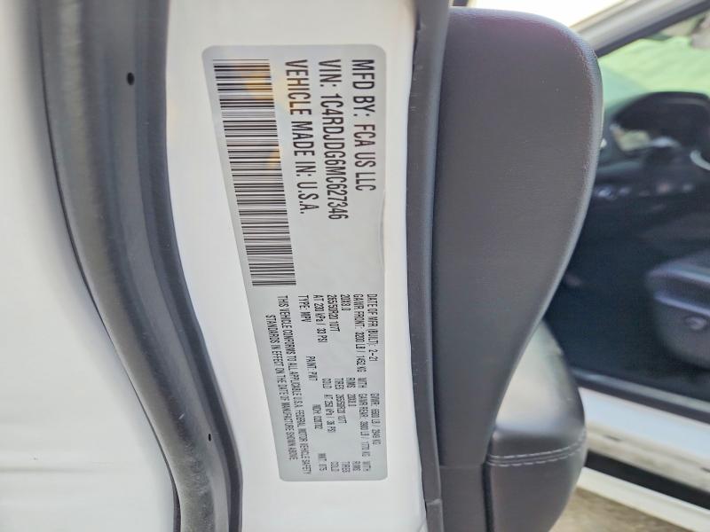 47752886 :رقم المزاد ، 1C4RDJDG6MC627346 vin ، 2021 Dodge Durango مزاد بيع