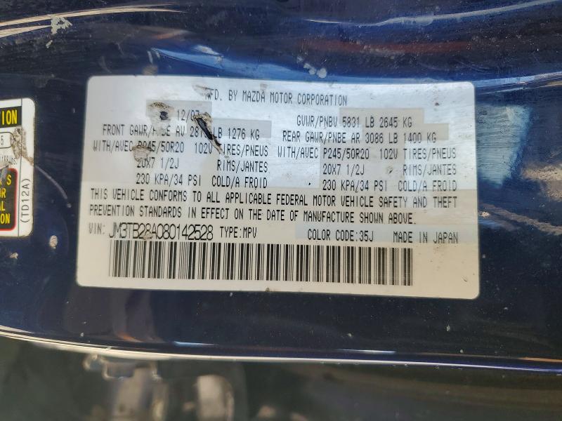 Aukcja sprzedaży 2008 Mazda Cx-9, vin: JM3TB28A080142528, numer aukcji: 46624556